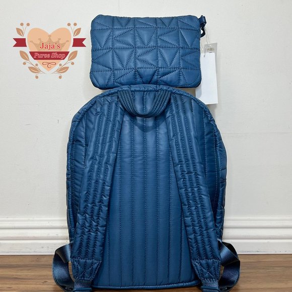 💙Michael Kors Quilted Fabric-Nylon Backpack & Pouch💙 - Picture 3 of 17